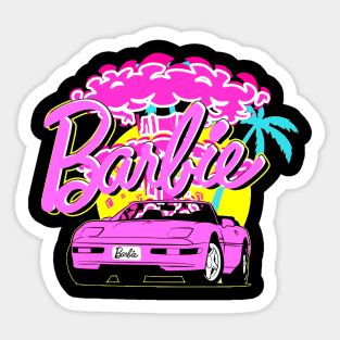 Sport Car Barbie Retro Sticker